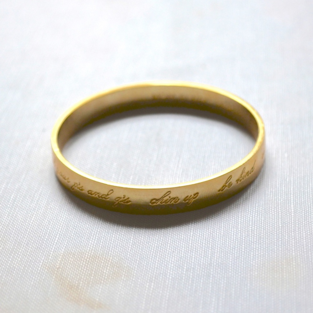 Kate Spade Idiom Mom Always Said Gold Bangle